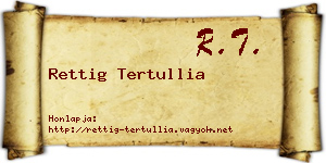 Rettig Tertullia névjegykártya